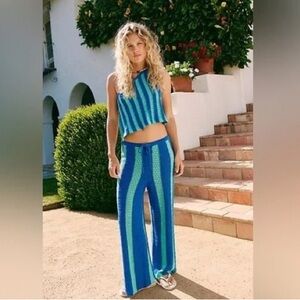 Free People Free-EST Joan Fauxchet Set in Blue NWOT